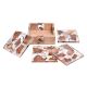 Handmade Clear Epoxy Resin and Cedar Wood Set of 4 Decorative Table Coasters with Cover